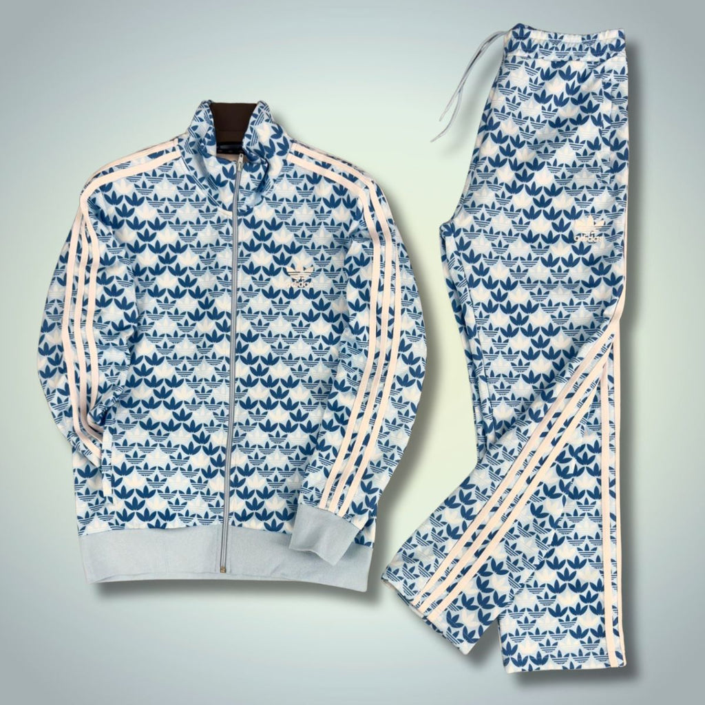 Adidas dres męski, wzór z logo, jasnoniebieski. Jakość premium