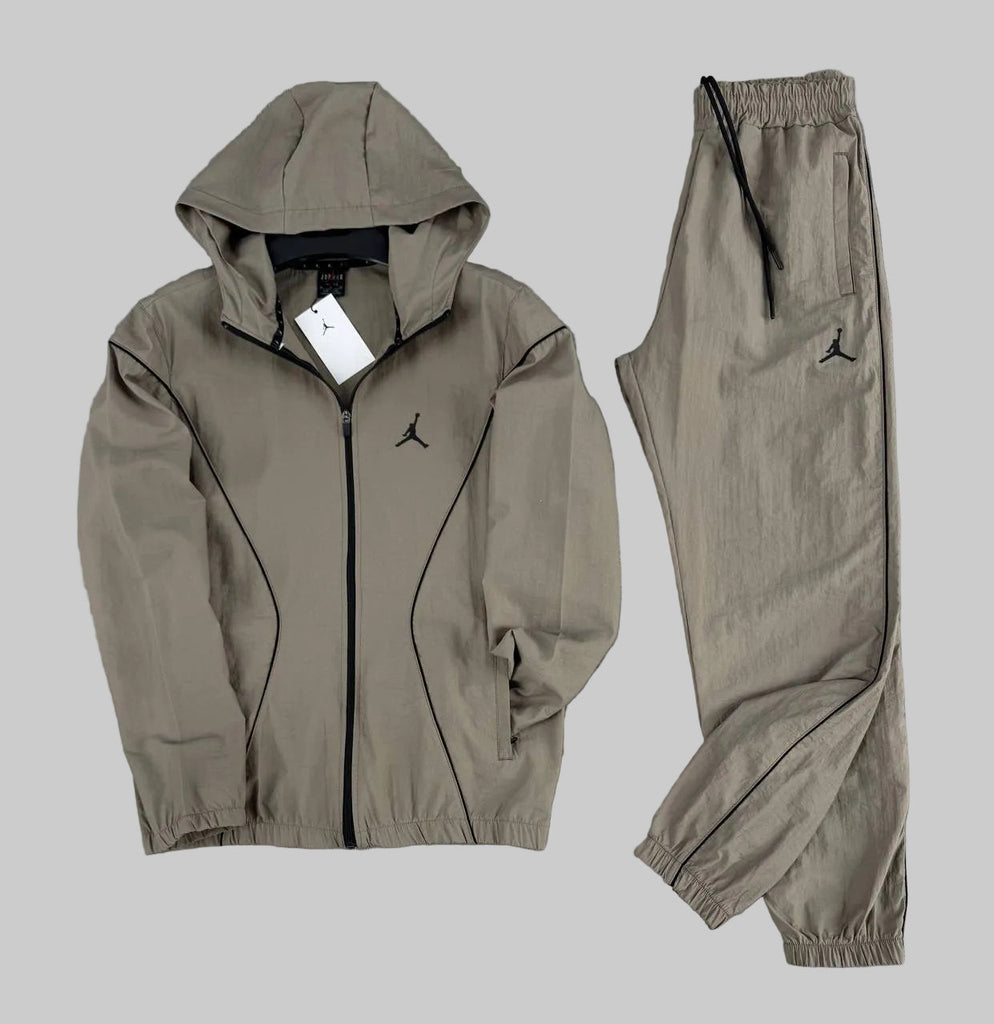 Męski dres Jordan, khaki z czarnymi paskami
