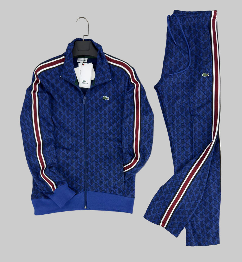 Dres męski Lacoste, żakardowy monogram, niebieski. Jakość premium.