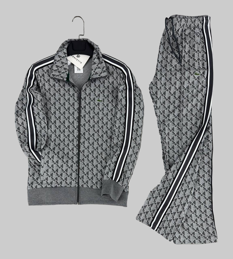 Dres męski Lacoste, żakardowy monogram, szary. Jakość premium.