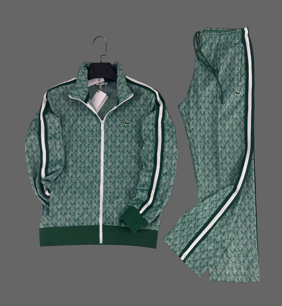 Męski komplet dresowy Lacoste, Jacquard Monogram, jasnozielony – jakość premium