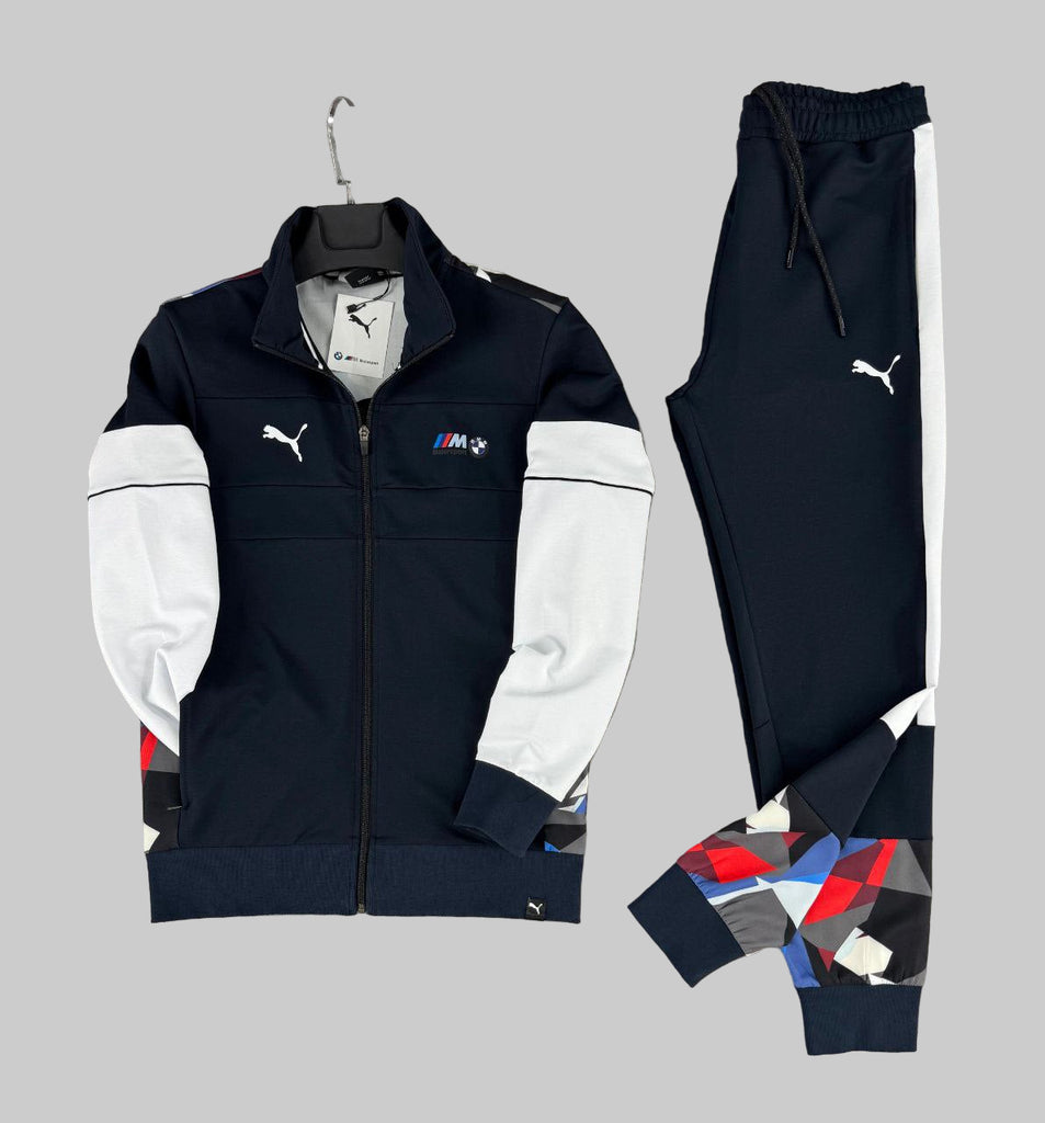 Męski dres Puma, ciemnoniebieski z logo BMW