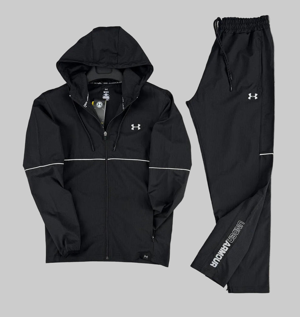Męski dres Under Armour, czarny – materiał wodoodporny