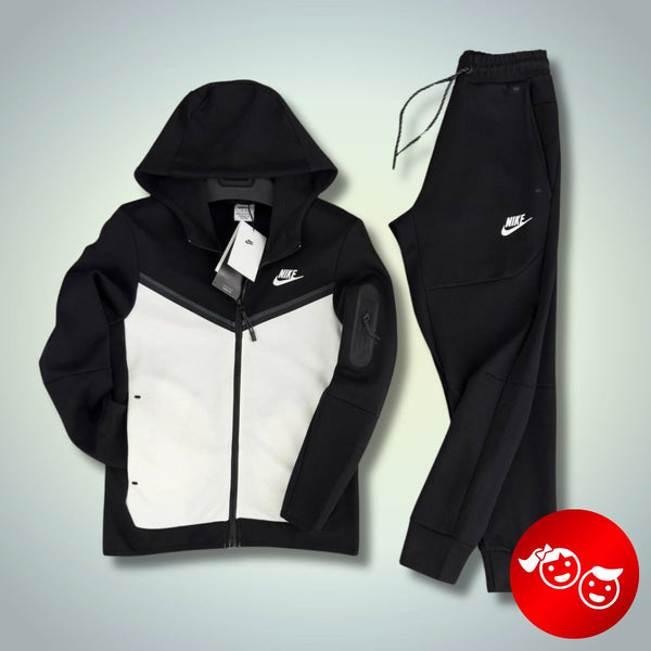 Nike Tech Fleece dziecięcy dres, czarny i biały. Premium jakość