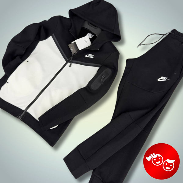 Nike Tech Fleece dziecięcy dres, czarny i biały. Premium jakość