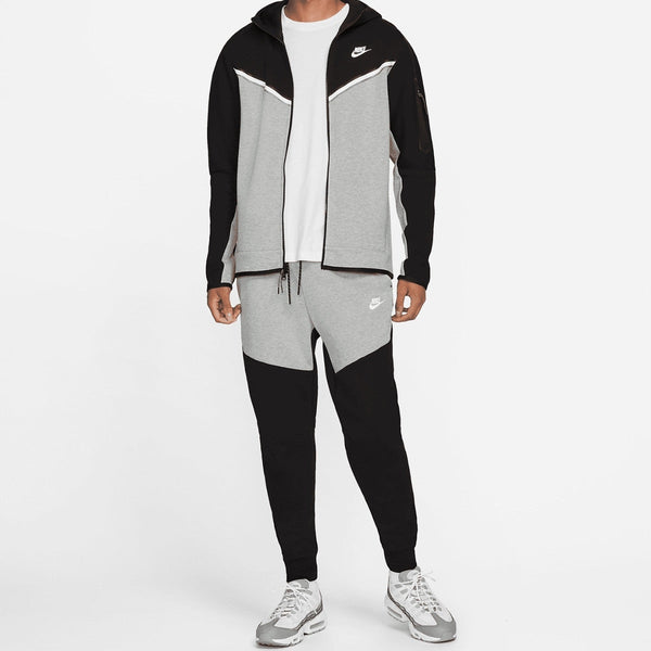 Nike Tech Fleece męski dres, czarny i jasnoszary. Wysoka jakość.