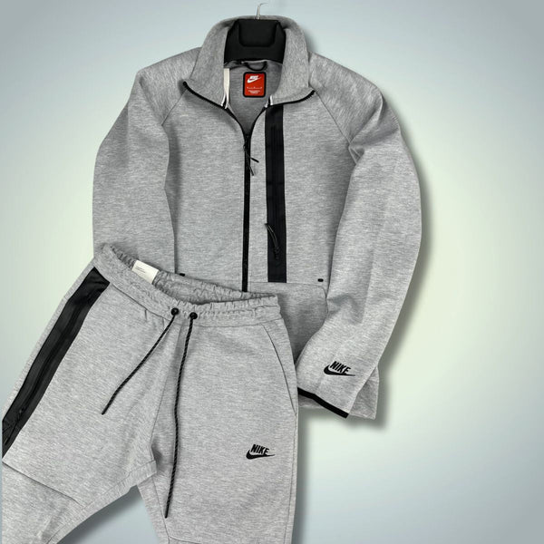 Nike Tech Fleece męski dres z dużą kieszenią z przodu, klasyczny szary. Model 2023. Wysoka jakość