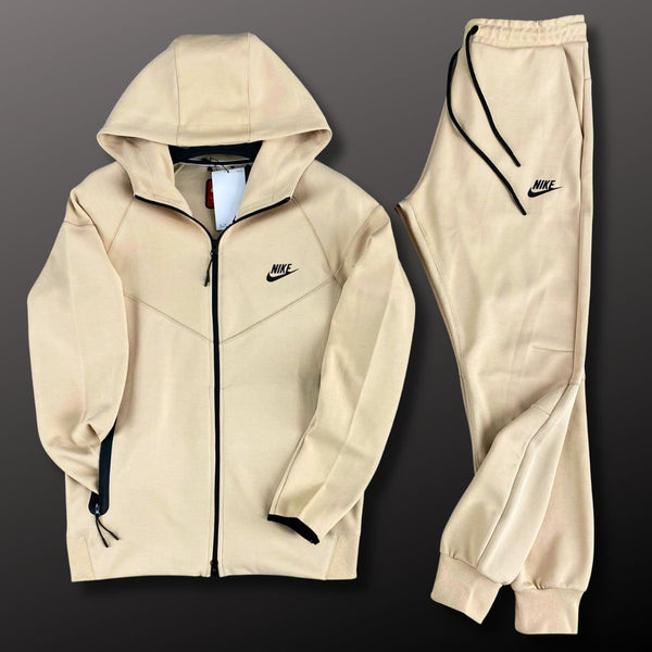 Nike Tech Fleece men's tracksuite, beige. Model 2023. Premium quality