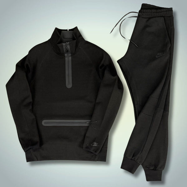 Męski dres Nike Tech Fleece, kieszeń z przodu, czarny. Model 2024. Najwyższa jakość