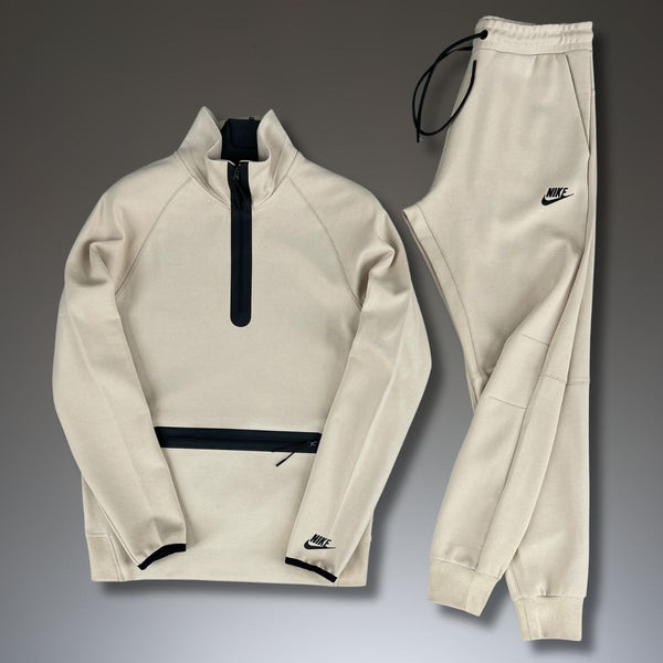 Męski dres Nike Tech Fleece, kieszeń z przodu, beżowy. Model 2024. Najwyższa jakość