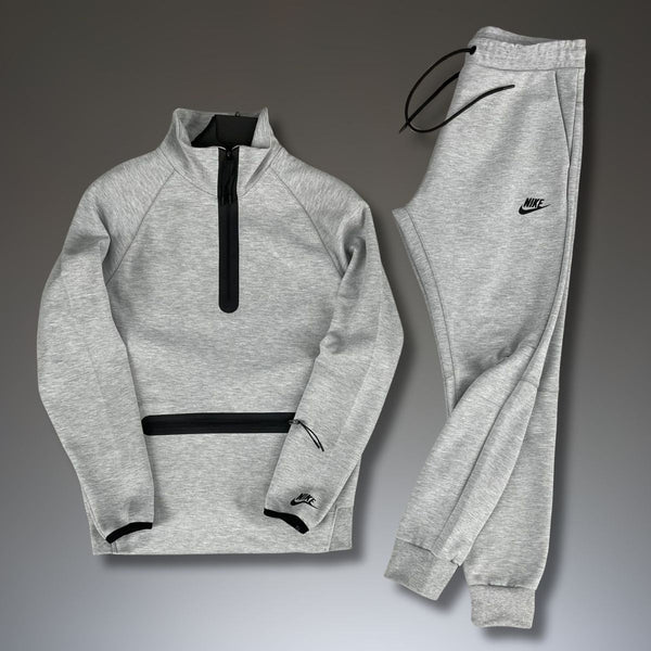 Męski dres Nike Tech Fleece, kieszeń z przodu, klasyczny szary. Model 2024. Najwyższa jakość