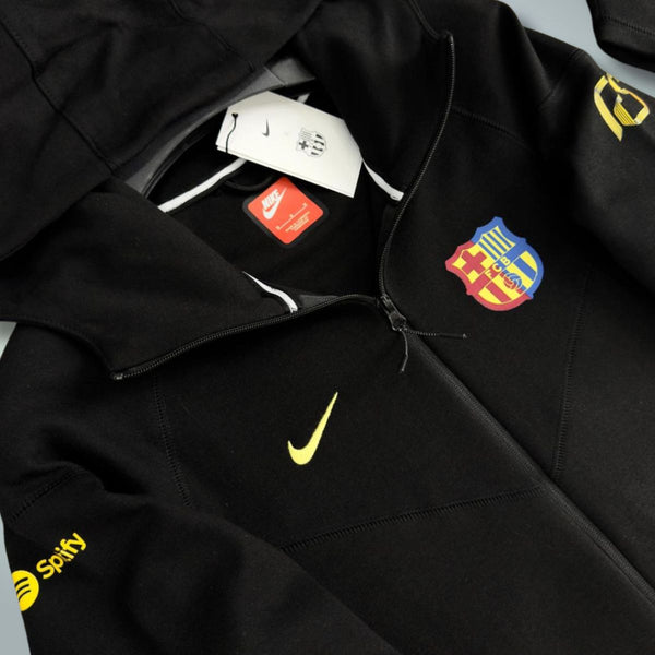 Męski zestaw sportowy Nike Barcelona Tech Fleece, czarny. Jakość premium