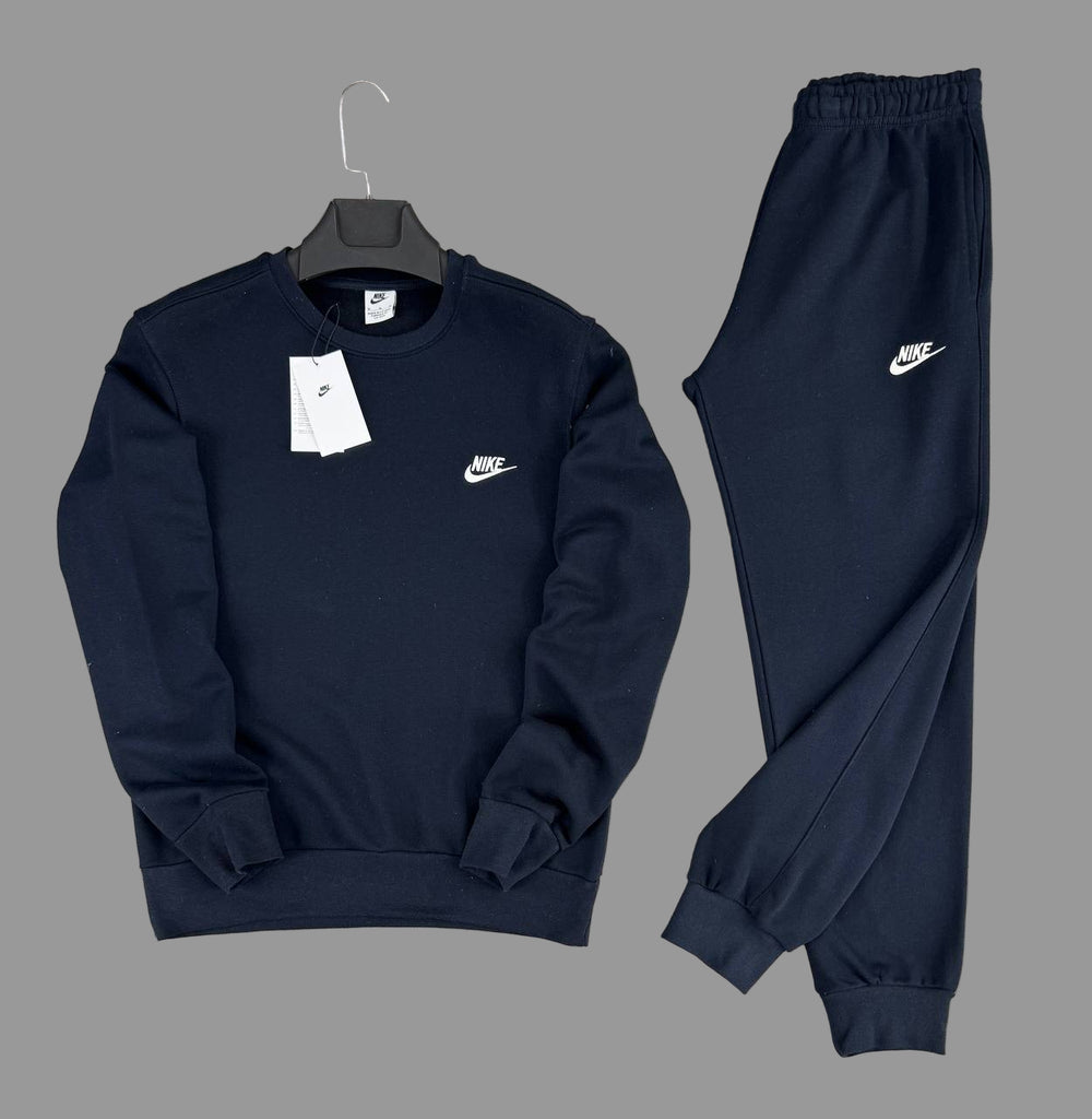 Męski komplet sportowy Nike, granatowy, z białym emblematem - bluzka i spodnie