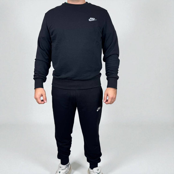 Męski komplet sportowy Nike, czarny, z białym emblematem - bluzka i spodnie