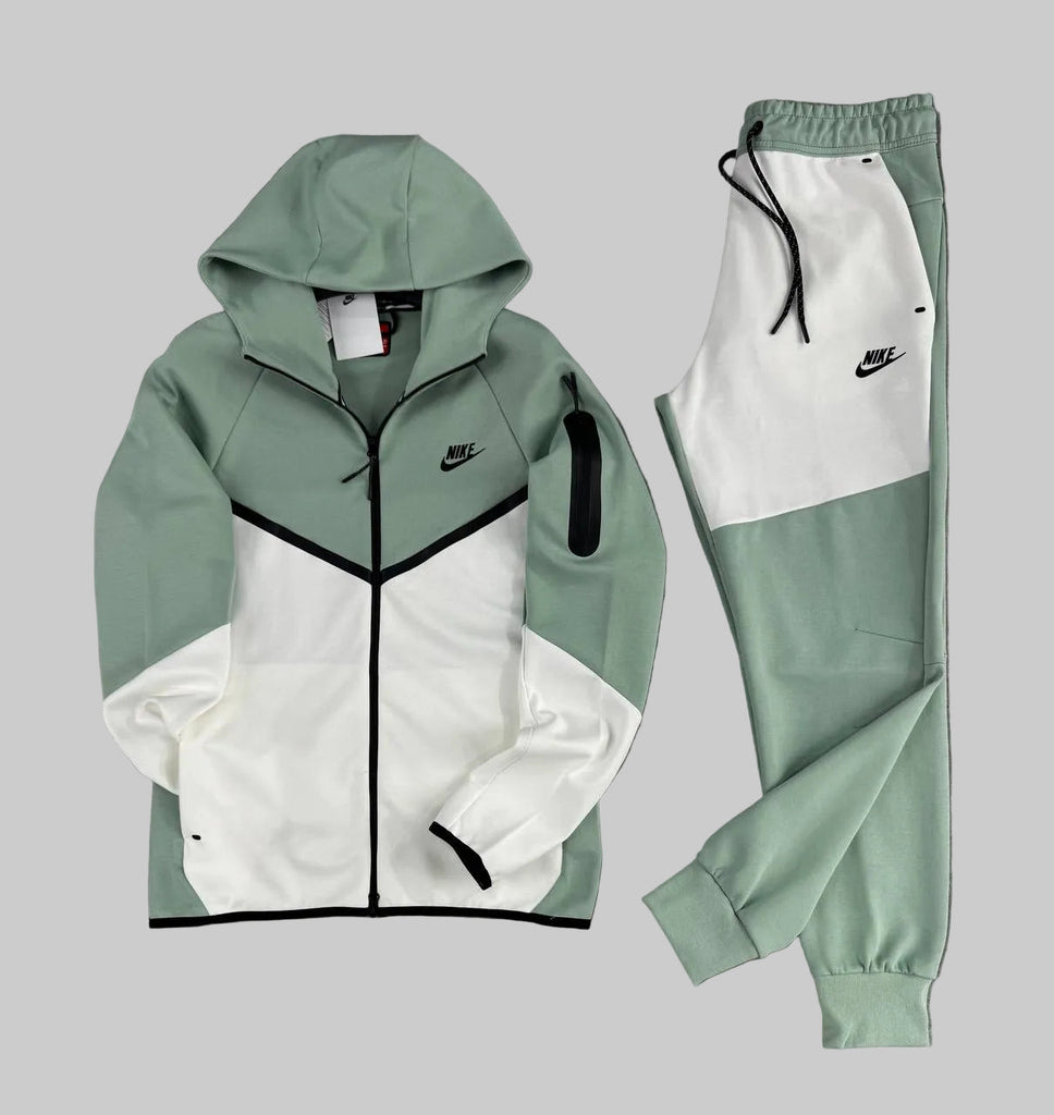 Męski dres Nike Tech Fleece, kolor rezeda i ecru