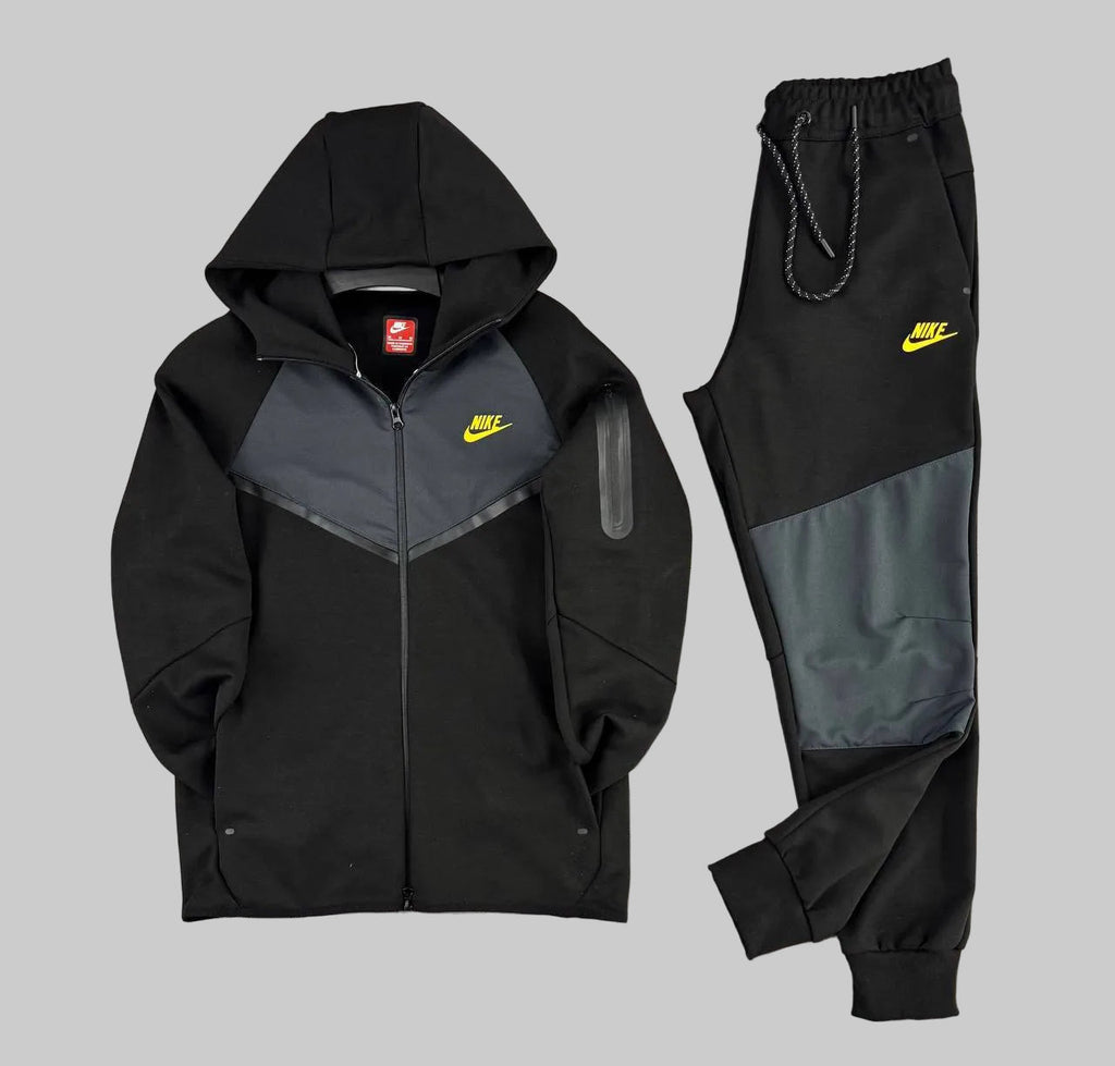 Męski dres Nike Tech Fleece, czarny i niebiesko-szary