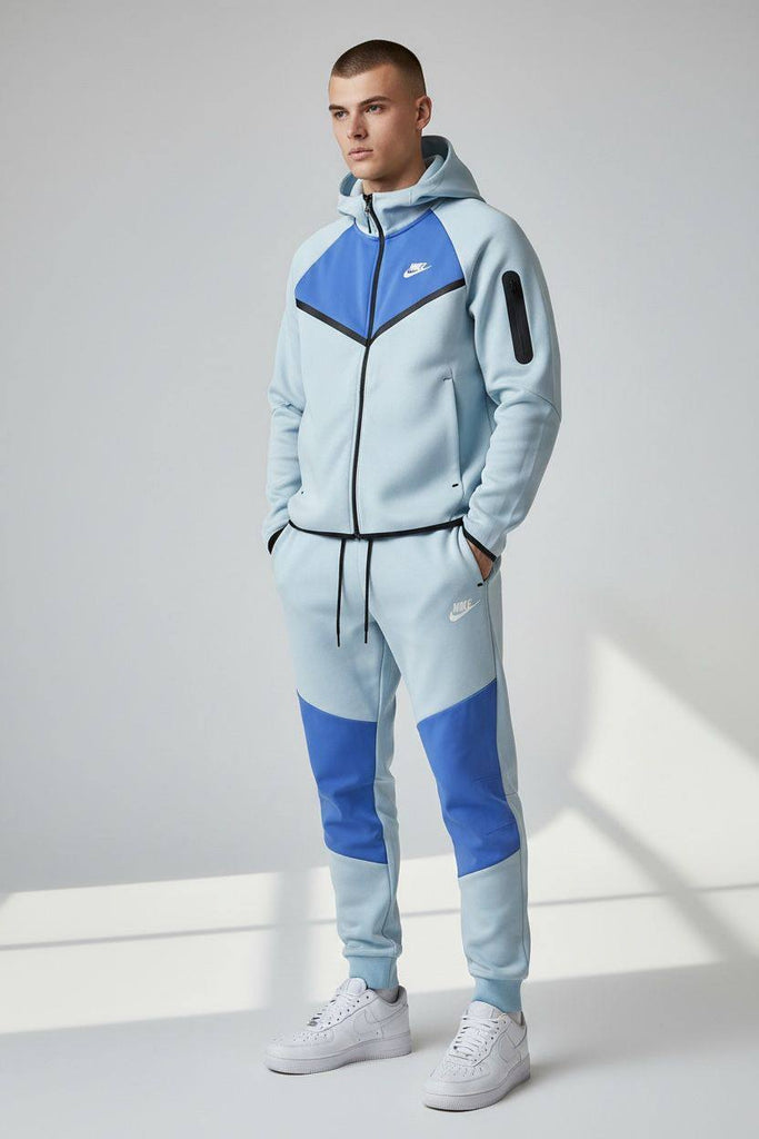 Męski dres Nike Tech Fleece, jasnoniebieski i intensywnie niebieski