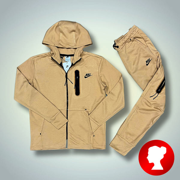 Damski dres Nike Tech Fleece, ciemny beż. Najwyższa jakość