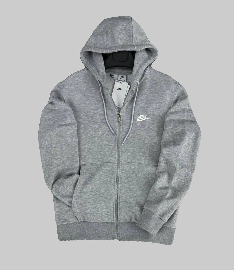 Męska bluza z kapturem Nike na zamek, klasyczna szara