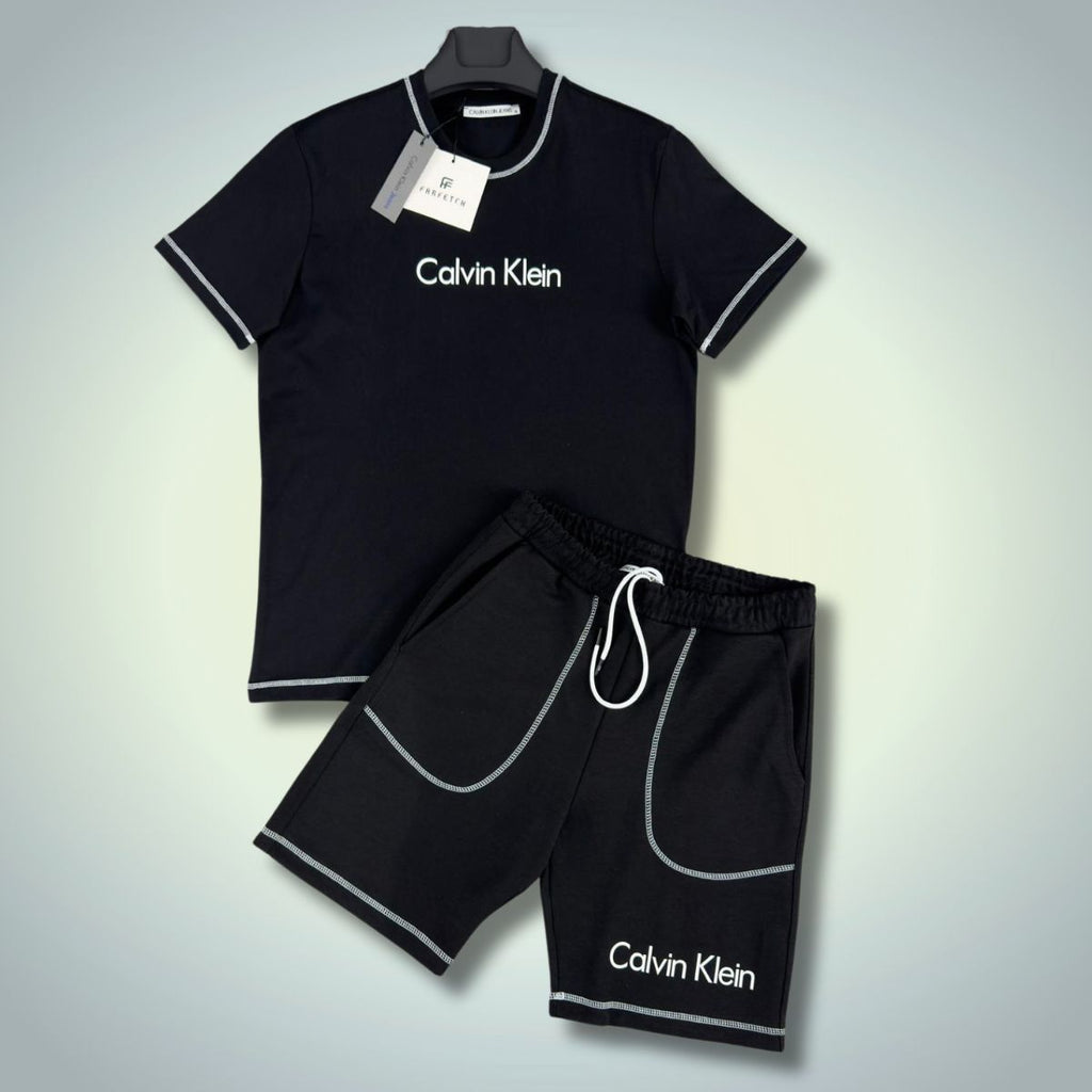 Komplet męski Calvin Klein z szortami, czarny. Premium jakość