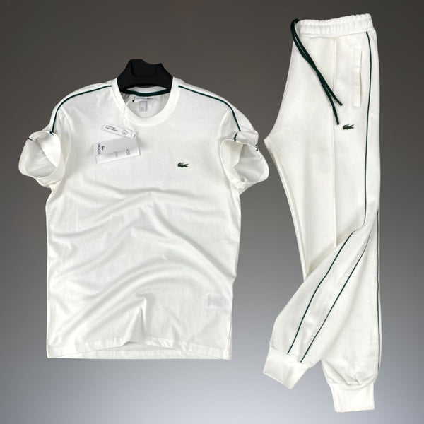 Komplet letni męski Lacoste, biały. Najwyższa jakość