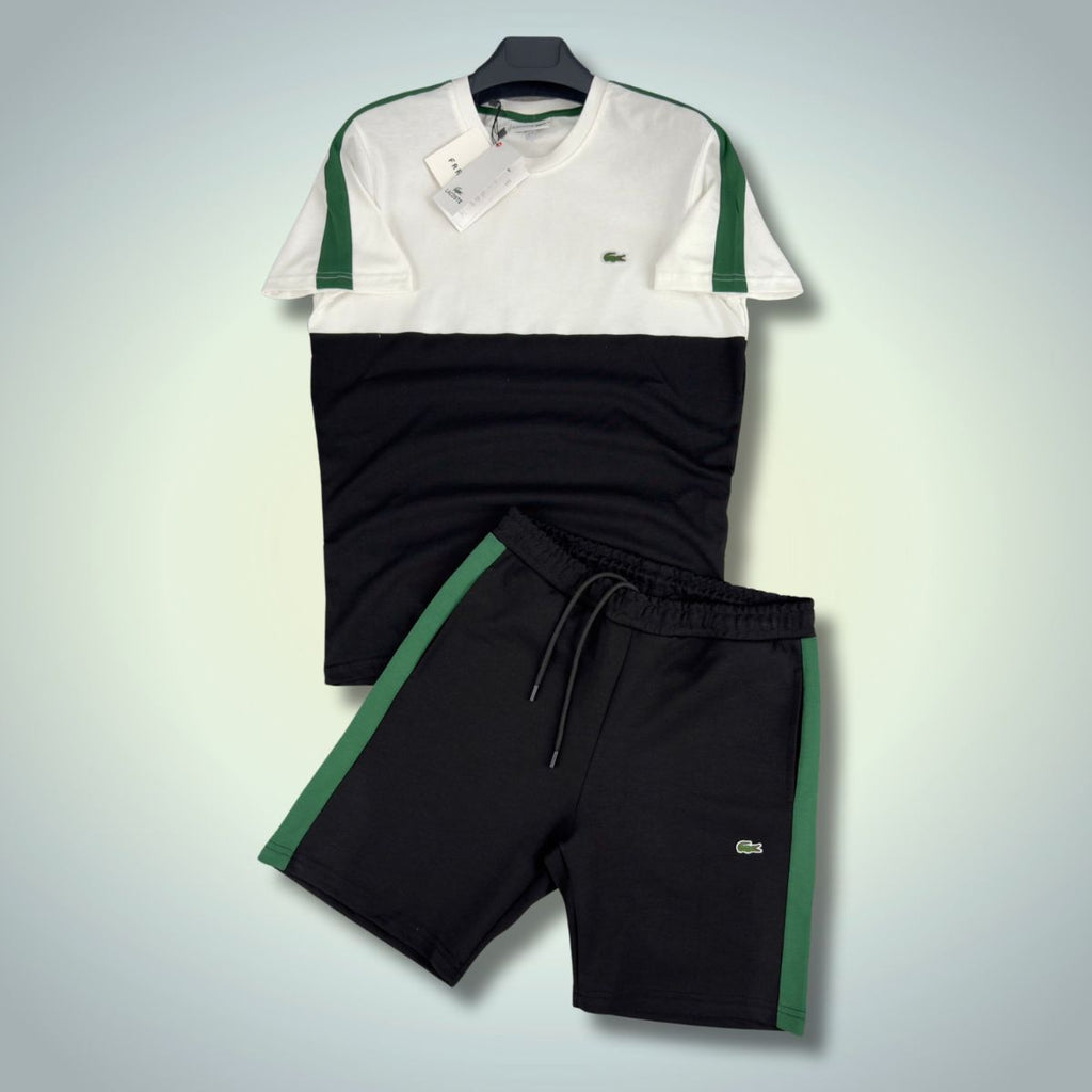 Lacoste męski zestaw ze spodenkami, biały - czarny - zielony. Jakość premium