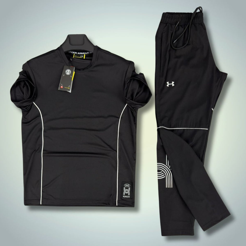 Komplet letni męski Under Armour, kolor czarny. Premium jakość