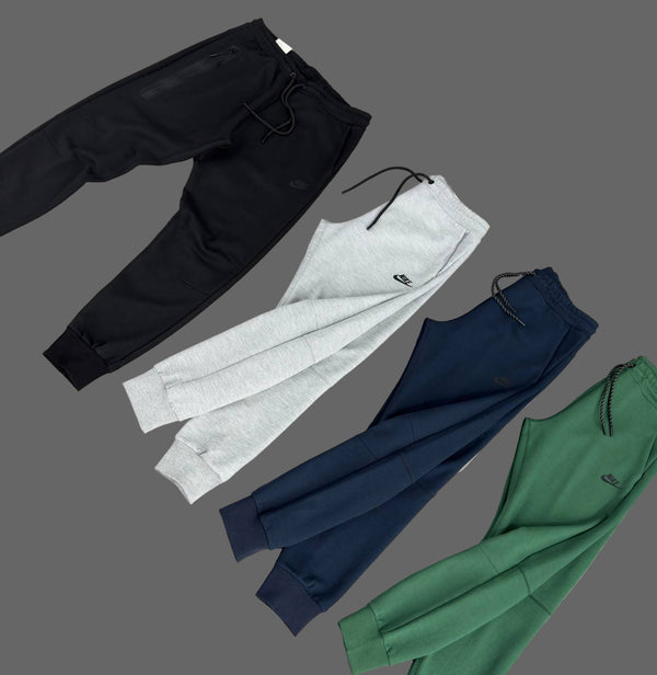 Spodnie męskie Nike Tech Fleece, klasyczna szarość, z kieszenią na zamek na prawej nogawce