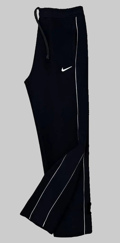 Męskie spodnie dresowe Nike, czarne z dwiema białymi paskami