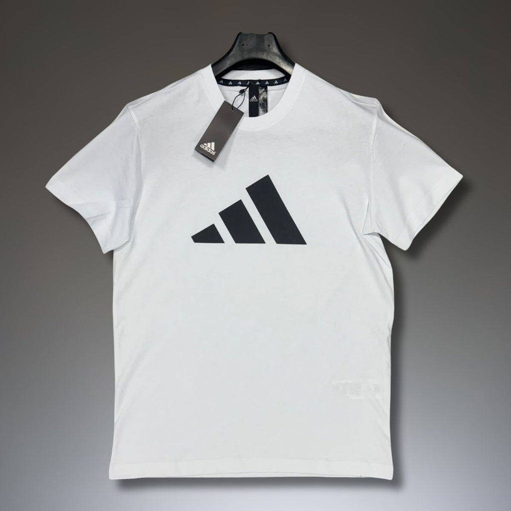 Męska koszulka Adidas, kremowa, czarne logo. Najwyższa jakość