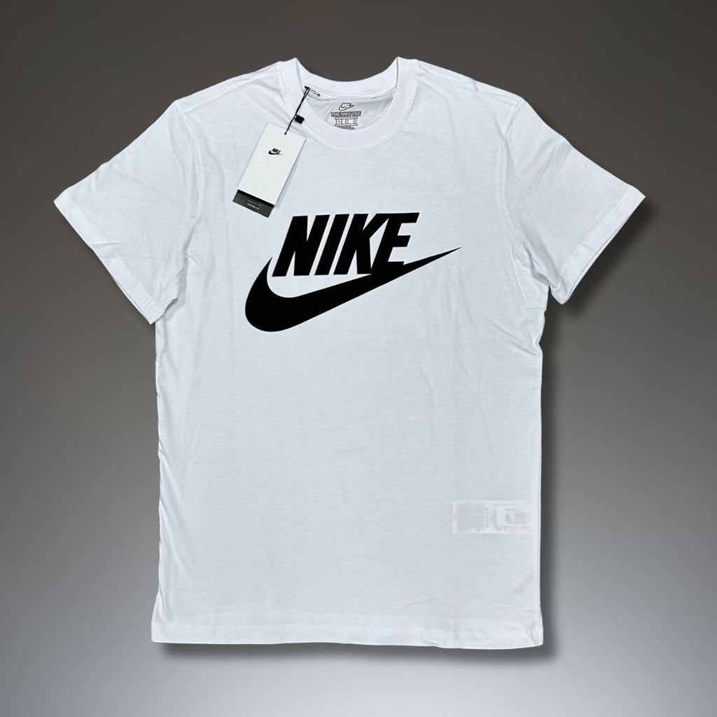 Koszulka męska Nike, biały, czarne logo. Premium jakość