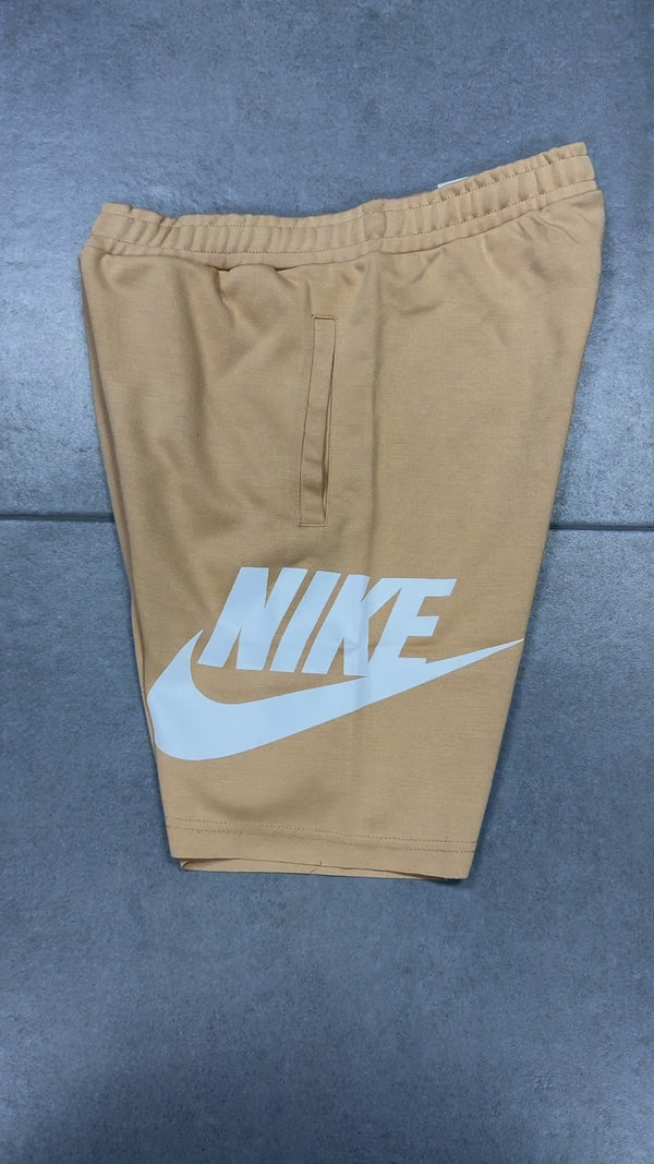 Męskie spodenki Nike, beżowe, duże logo. Factory outlet